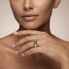 Princess Cut Lab Grown Green Diamond 5 Carat Engagement Ring IGI Certified Vivid Green - VS1 - Rosec Jewels