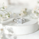 IGI Certified Lab Grown Diamond 3 Carat Princess Cut Engagement Ring with Celtic Knot Lab - ( E-VS1 ) - Rosec Jewels
