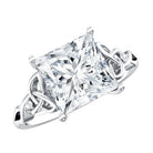 Rosec Jewels-4 Carat Princess Cut Lab Grown Diamond Celtic Engagement Ring with IGI Certificate