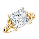 Rosec Jewels-4 Carat Princess Cut Lab Grown Diamond Celtic Engagement Ring with IGI Certificate