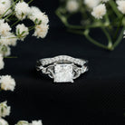 Rosec Jewels-IGI Graded 2 Carat Princess Cut Lab Diamond Celtic Engagement Ring with Ring Guard