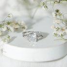 Rosec Jewels-IGI Graded 2 Carat Princess Cut Lab Diamond Celtic Engagement Ring with Ring Guard