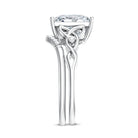 IGI Certified Princess Cut 4 Carat Lab Grown Diamond Celtic Engagement Ring with Enhancer Lab - ( E-VS1 ) - Rosec Jewels