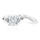 IGI Certified Princess Cut 4 Carat Lab Grown Diamond Celtic Engagement Ring with Enhancer Lab - ( E-VS1 ) - Rosec Jewels