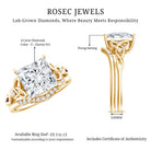 IGI Certified Princess Cut 4 Carat Lab Grown Diamond Celtic Engagement Ring with Enhancer Lab - ( E-VS1 ) - Rosec Jewels