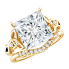 Princess Cut Lab Grown 5 Carat Diamond Celtic Wedding Ring Set with IGI Certificate Lab - ( E-VS1 ) - Rosec Jewels