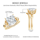 Princess Cut Lab Grown 5 Carat Diamond Celtic Wedding Ring Set with IGI Certificate Lab - ( E-VS1 ) - Rosec Jewels