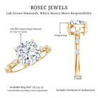 Rosec Jewels-Lab Grown 4 Carat Diamond Cushion Cut Engagement Ring with IGI Certificate