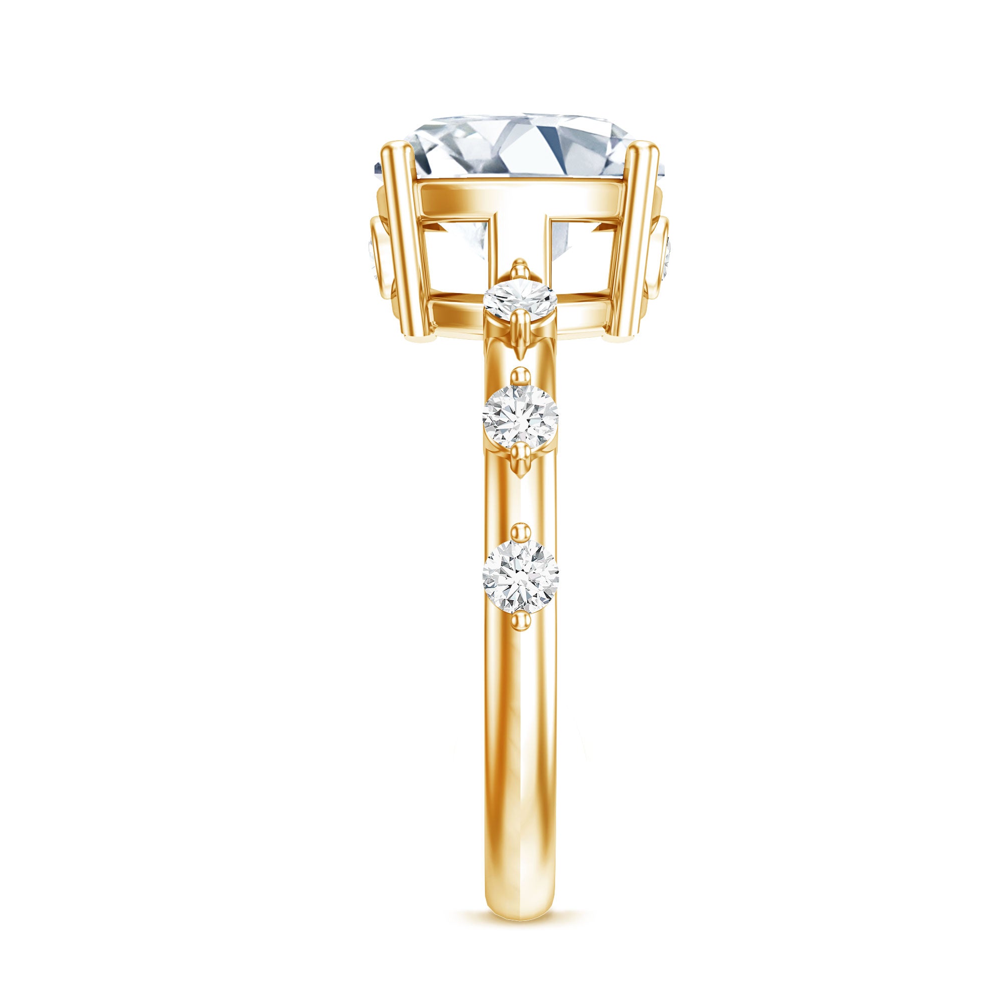 Rosec Jewels-Lab Grown 4 Carat Diamond Cushion Cut Engagement Ring with IGI Certificate