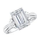 Rosec Jewels-Emerald Cut Lab Grown Diamond 3 Carat Engagement Ring IGI Certified