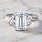 Emerald Cut Lab Grown Diamond 3 Carat Engagement Ring IGI Certified Lab - ( E-VS1 ) - Rosec Jewels