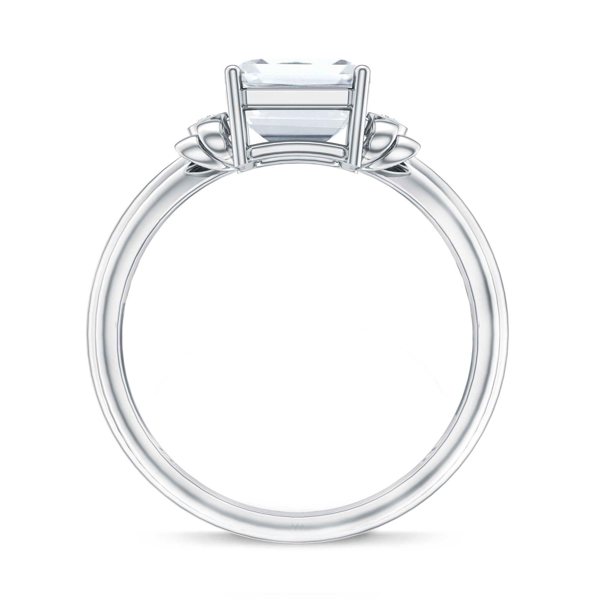 Rosec Jewels-Emerald Cut Lab Grown Diamond 3 Carat Engagement Ring IGI Certified