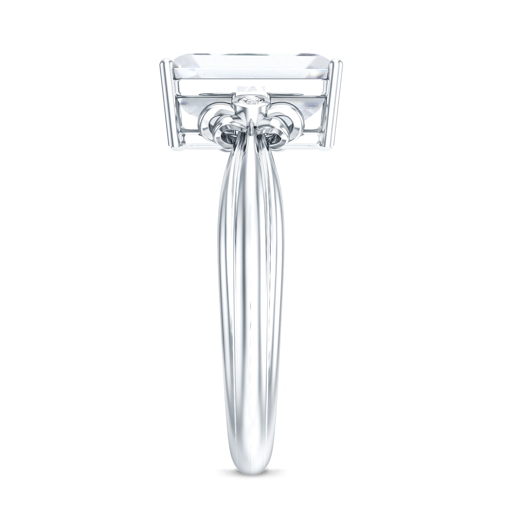 Rosec Jewels-Emerald Cut Lab Grown Diamond 3 Carat Engagement Ring IGI Certified