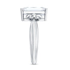 Rosec Jewels-IGI Certified 4 Carat Emerald Cut Lab Grown Diamond Solitaire Engagement Ring with Bow