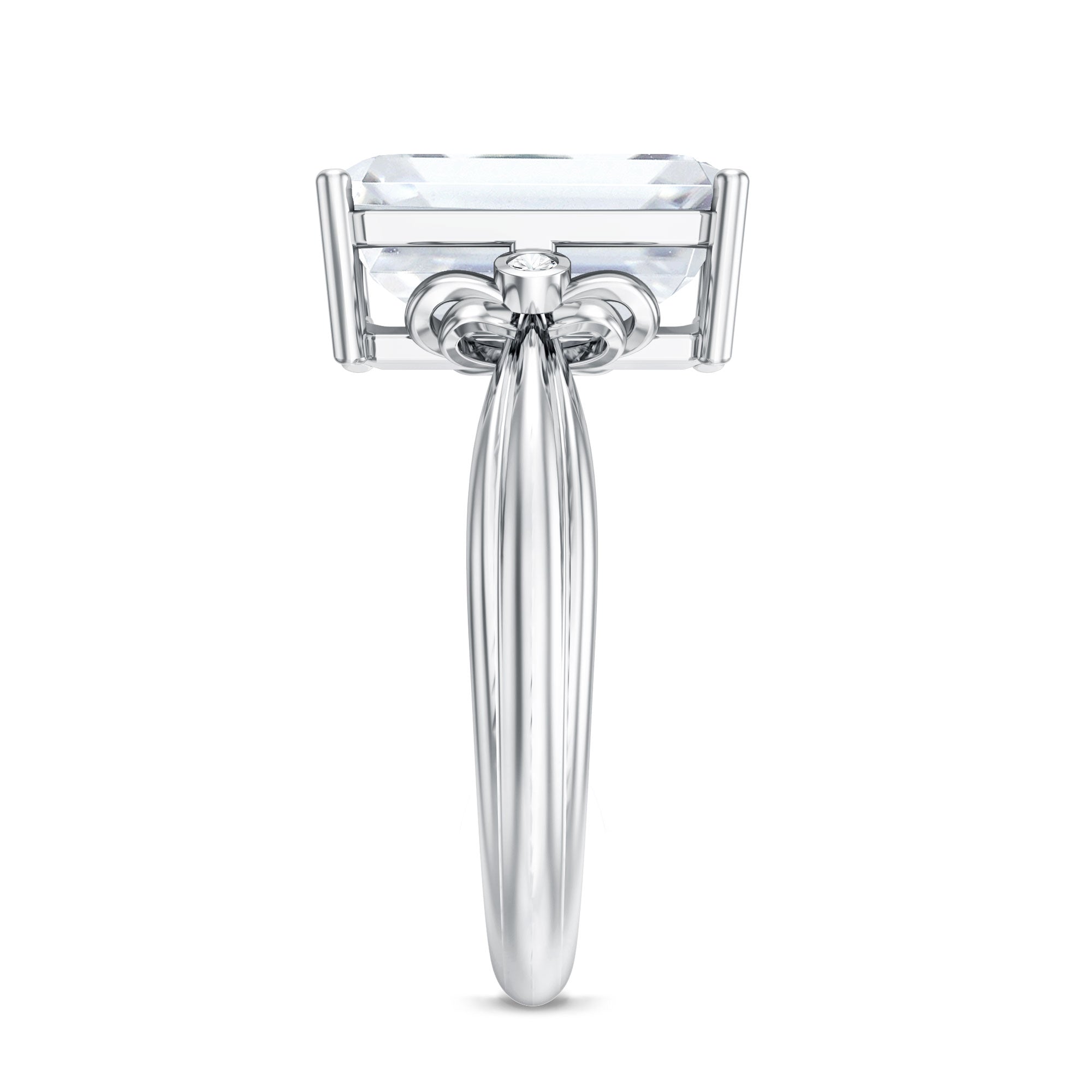Rosec Jewels-Emerald Cut Solitaire Lab Grown Diamond 5 Carat Engagement Ring IGI Certified