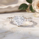 IGI Certified Lab Grown Diamond 1 Carat Heart Engagement Ring for Women Lab - ( E-VS1 ) - Rosec Jewels