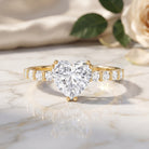 IGI Certified Lab Grown Diamond 1 Carat Heart Engagement Ring for Women Lab - ( E-VS1 ) - Rosec Jewels