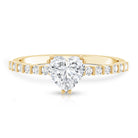 Rosec Jewels-IGI Certified Lab Grown Diamond 1 Carat Heart Engagement Ring for Women