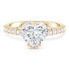 Rosec Jewels-IGI Certified Lab Grown 3 Carat Diamond Heart Engagement Ring with Side Stones
