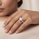 Heart Shaped Lab Grown Diamond 3 Carat Solitaire Engagement Ring with IGI Certificate Lab - ( E-VS1 ) - Rosec Jewels