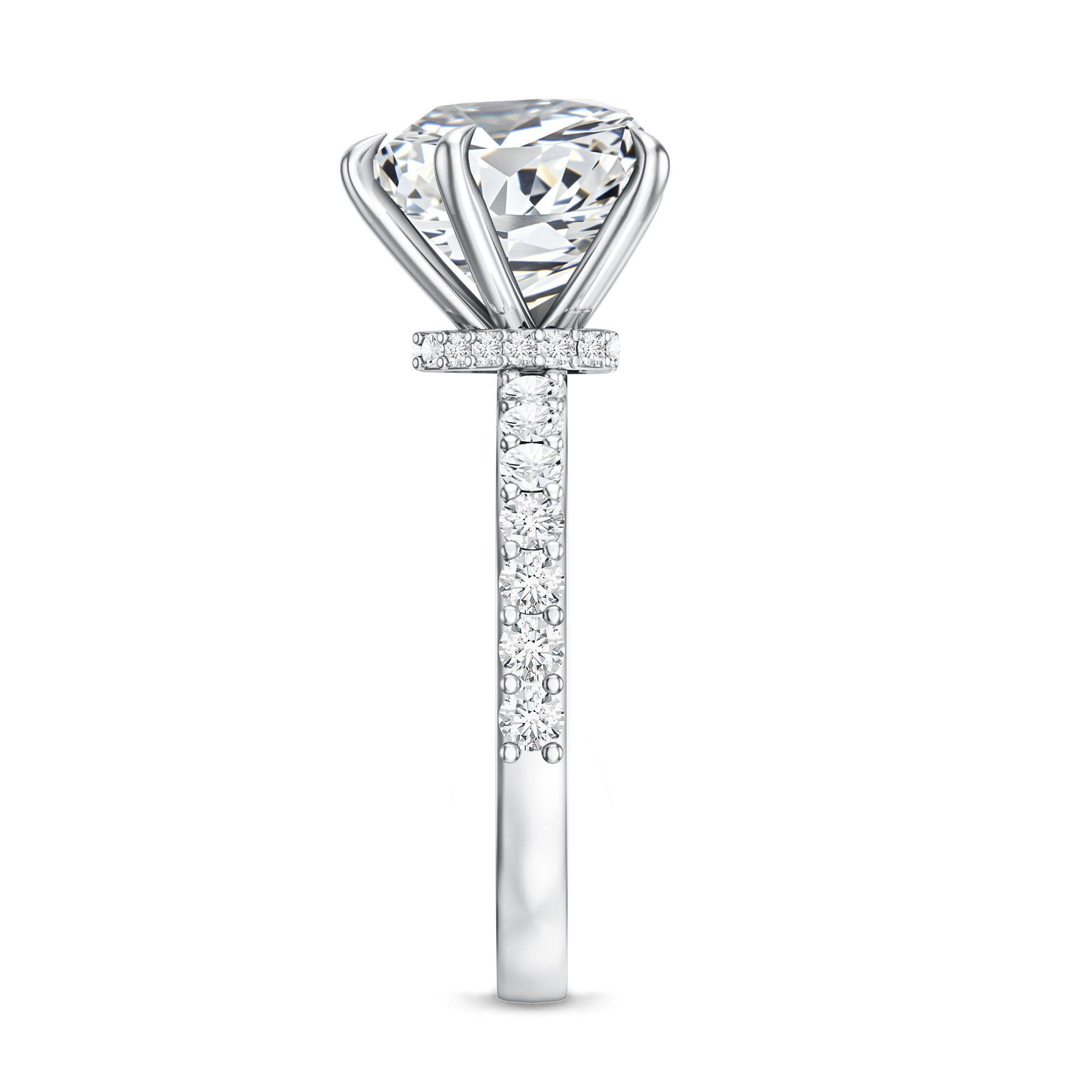 Rosec Jewels-Heart Shaped Lab Grown Diamond 3 Carat Solitaire Engagement Ring with IGI Certificate