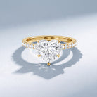 Heart Shaped Lab Grown Diamond 3 Carat Solitaire Engagement Ring with IGI Certificate Lab - ( E-VS1 ) - Rosec Jewels