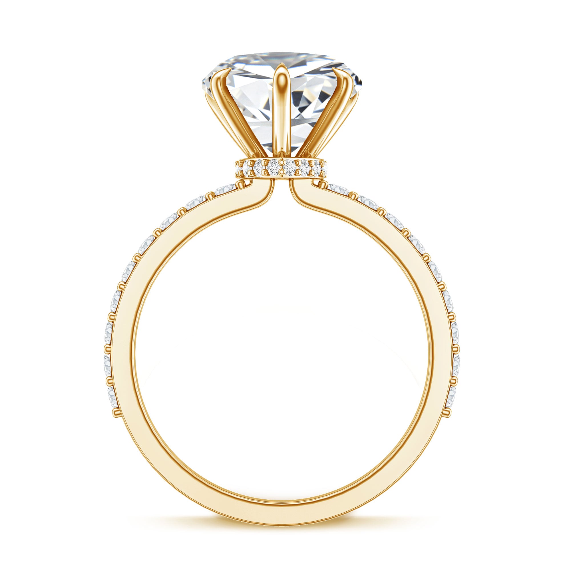 Rosec Jewels-Heart Shaped Lab Grown Diamond 3 Carat Solitaire Engagement Ring with IGI Certificate