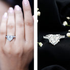 IGI Certified 4 Carat Lab Grown Diamond Heart Engagement Ring for Women Lab - ( E-VS1 ) - Rosec Jewels