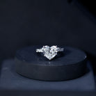 IGI Certified 4 Carat Lab Grown Diamond Heart Engagement Ring for Women Lab - ( E-VS1 ) - Rosec Jewels