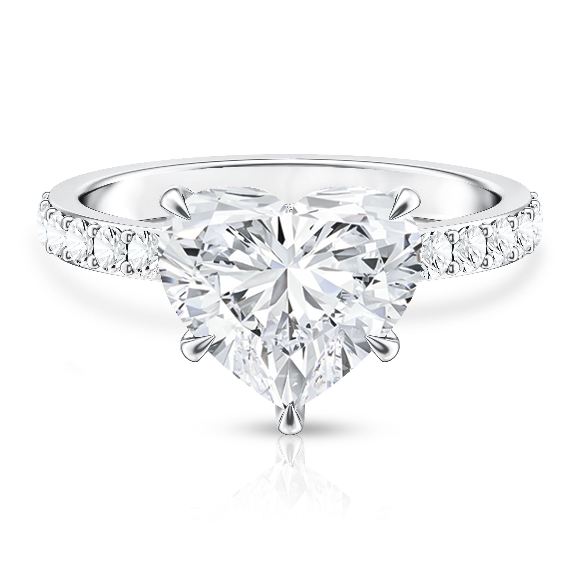 Rosec Jewels-IGI Certified 4 Carat Lab Grown Diamond Heart Engagement Ring for Women