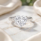 Solitaire Heart Engagement Ring with 5 Carat IGI Certified Lab Grown Diamond Lab - ( E-VS1 ) - Rosec Jewels