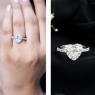 Big 5 Carat Lab Grown Diamond Heart Shaped Engagement Ring with IGI Certificate Lab - ( E-VS1 ) - Rosec Jewels