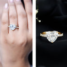 Big 5 Carat Lab Grown Diamond Heart Shaped Engagement Ring with IGI Certificate Lab - ( E-VS1 ) - Rosec Jewels
