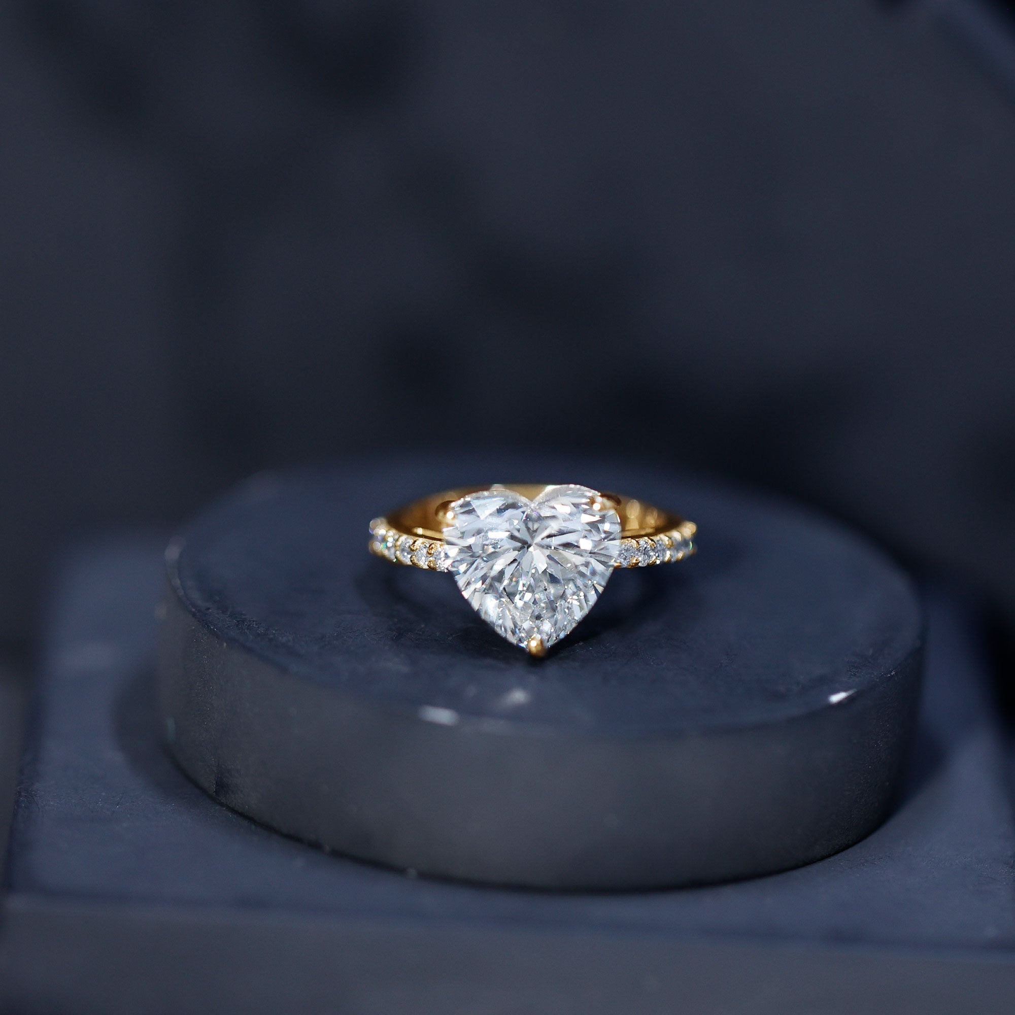 Big 5 Carat Lab Grown Diamond Heart Shaped Engagement Ring with IGI Certificate Lab - ( E-VS1 ) - Rosec Jewels