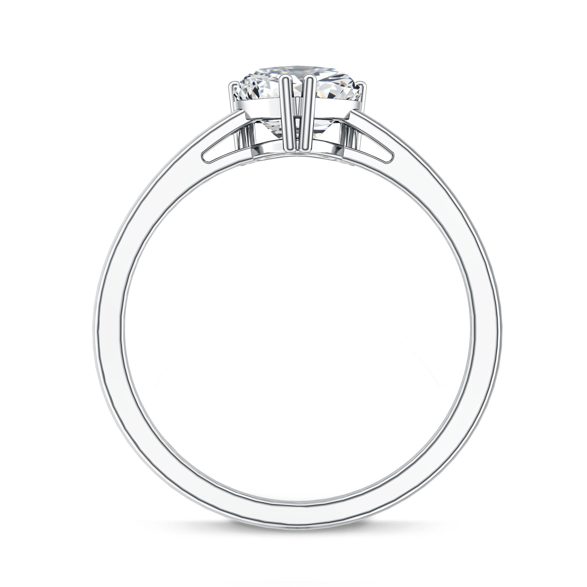 Rosec Jewels-1 Carat Lab Grown Solitaire Diamond Heart Engagement Ring IGI Certified