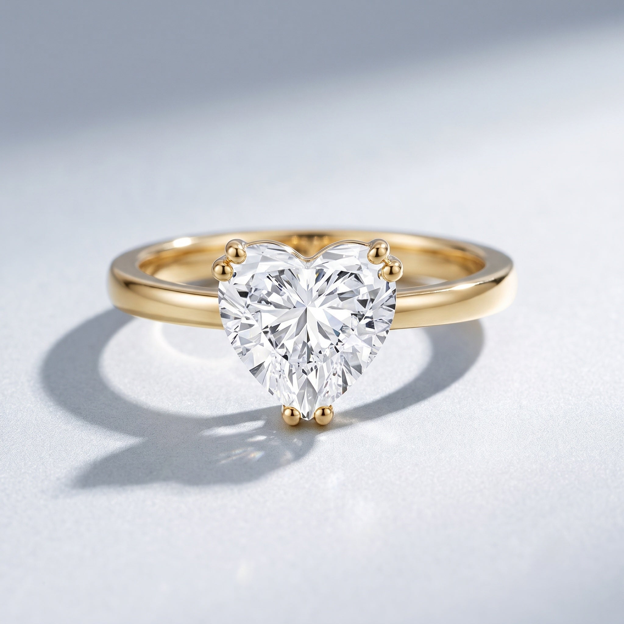 1 Carat Lab Grown Solitaire Diamond Heart Engagement Ring IGI Certified Lab - ( E-VS1 ) - Rosec Jewels