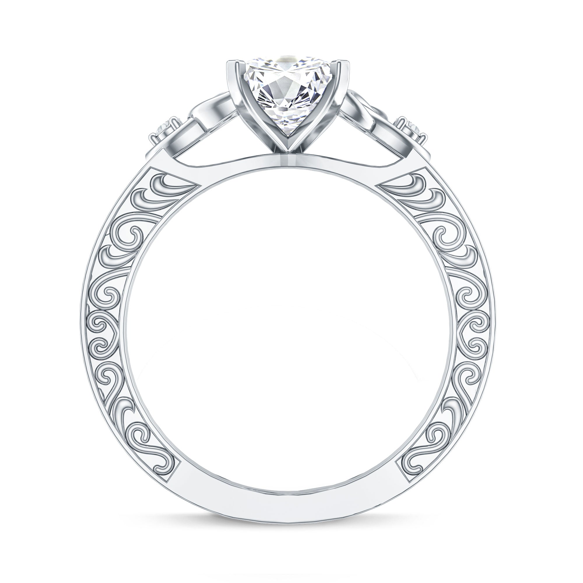 Rosec Jewels-IGI Certified Vintage Inspired Lab Grown Marquise Diamond Celtic Engagement Ring 2 Carat