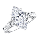 Rosec Jewels-Antique Looking 3 Carat Marquise Lab Diamond Celtic Knot Engagement Ring IGI Certified