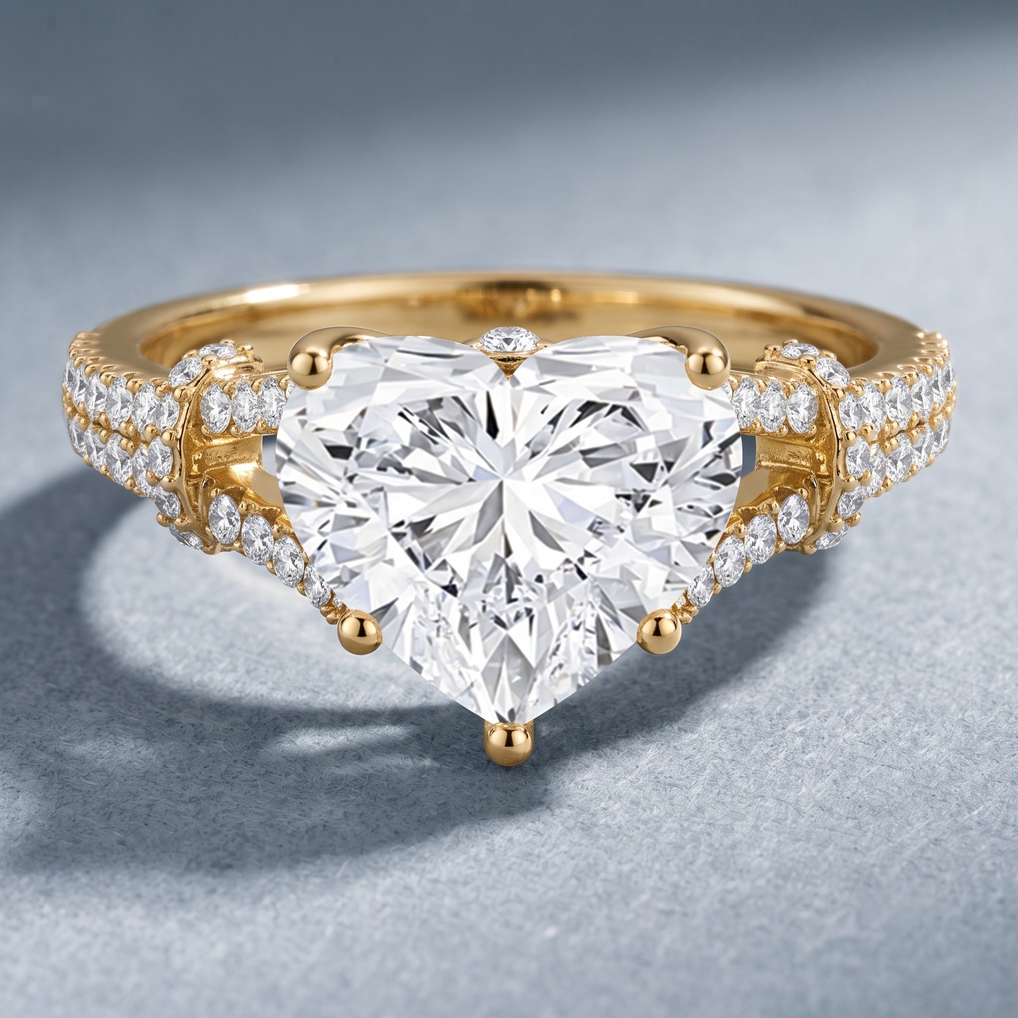 IGI Certified 4 Carat Big Heart Lab Grown Diamond Split Shank Engagement Ring Lab - ( E-VS1 ) - Rosec Jewels