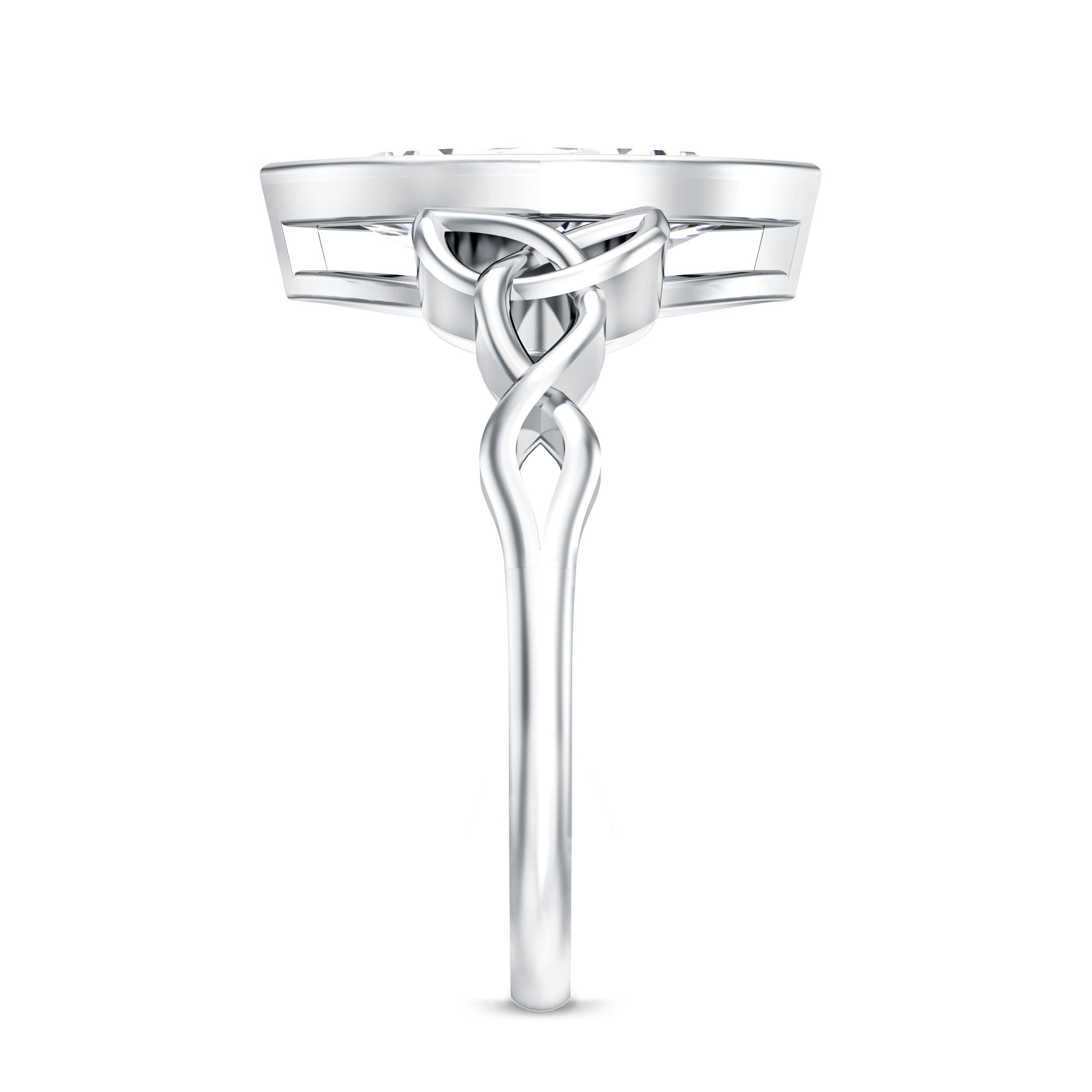 Rosec Jewels-Solitaire Marquise Cut 2 Carat Lab Grown Diamond Celtic Engagement Ring IGI Certified