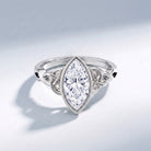 Bezel Set Marquise Lab Created Diamond Celtic Engagement Ring 3 Carat IGI Certified Lab - ( E-VS1 ) - Rosec Jewels