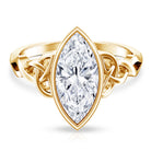 Rosec Jewels-Bezel Set Marquise Lab Created Diamond Celtic Engagement Ring 3 Carat IGI Certified