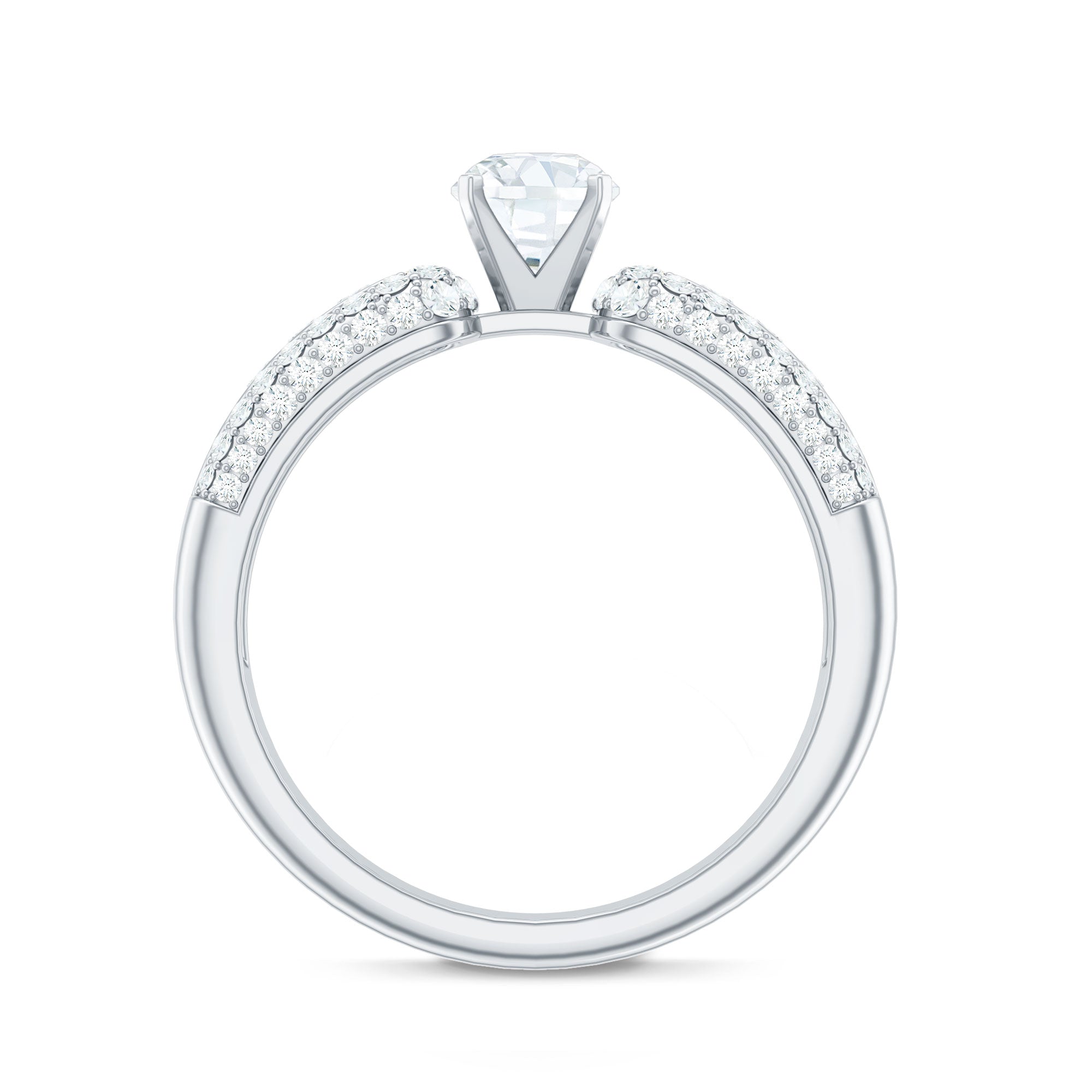 Rosec Jewels-1.75 CT Cubic Zircon Statement Engagement Ring
