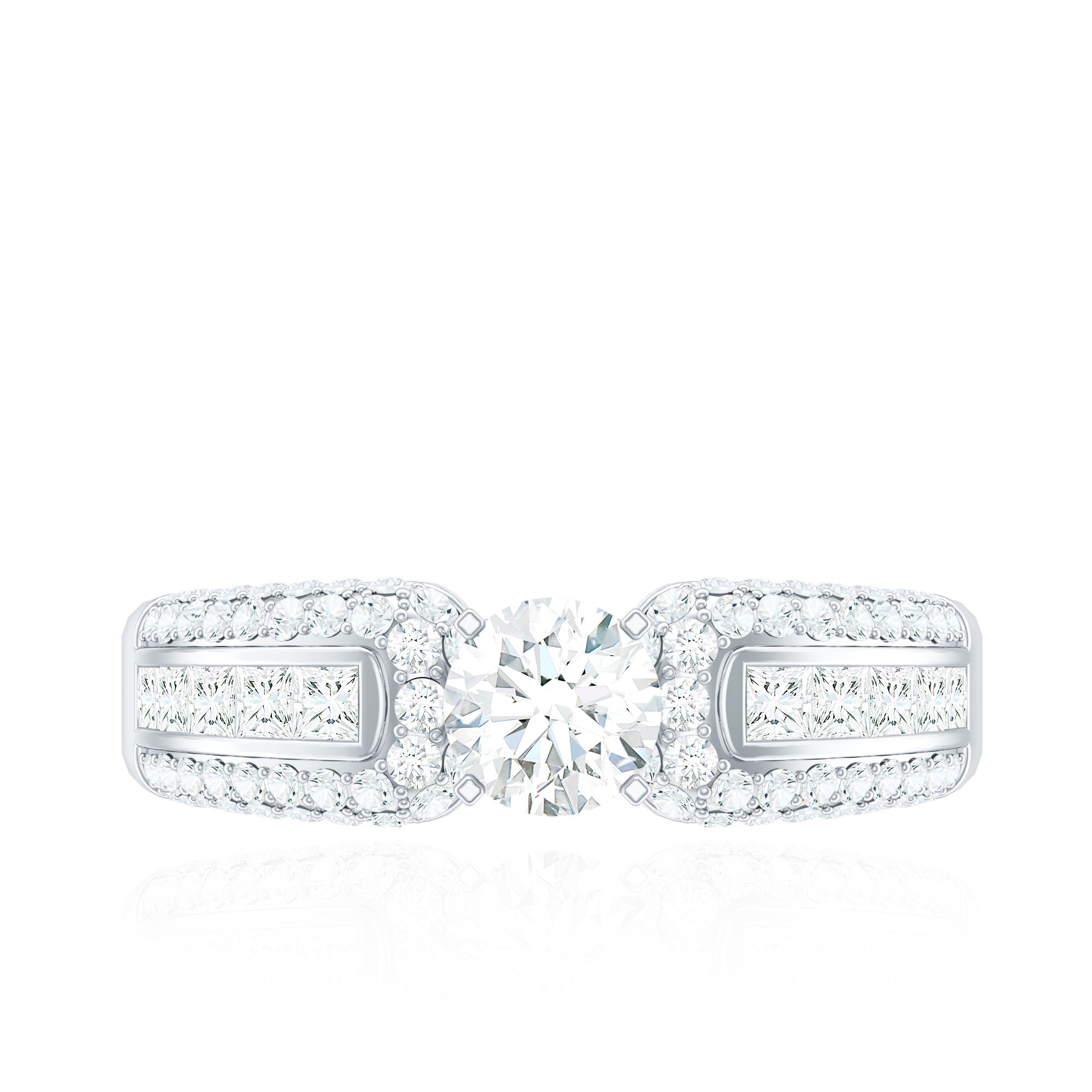 Rosec Jewels-1.75 CT Cubic Zircon Statement Engagement Ring