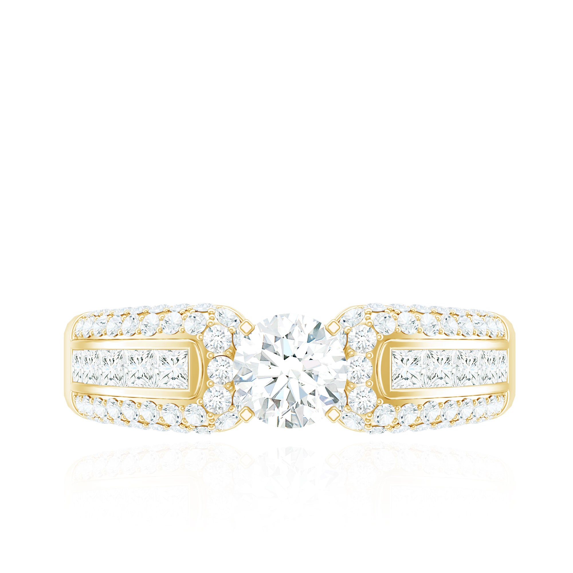 Rosec Jewels-1.75 CT Cubic Zircon Statement Engagement Ring