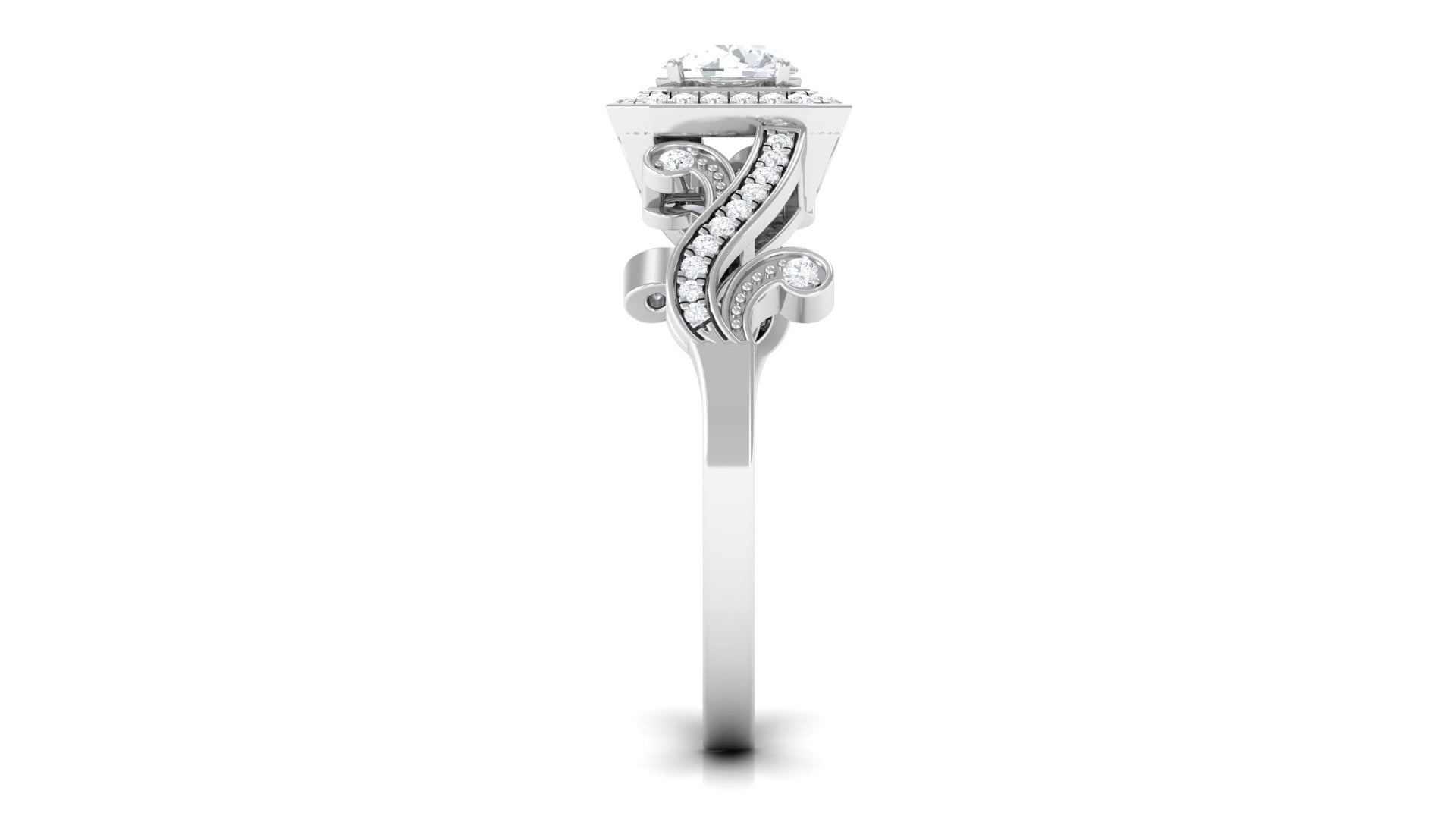 0.75 CT Zircon Engagement Ring AAAA - Rosec Jewels