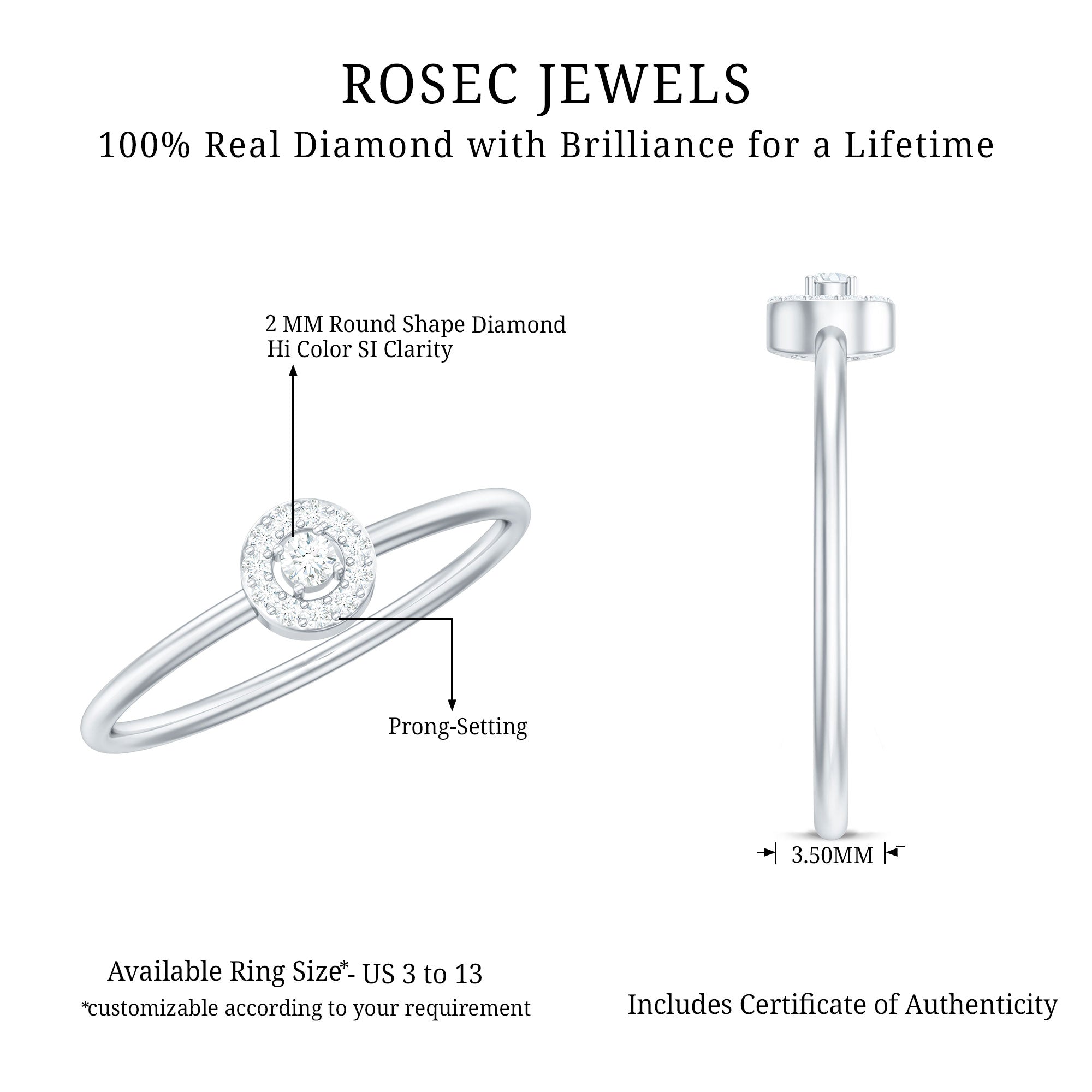 Rosec Jewels-Natural Diamond Dainty Promise Ring