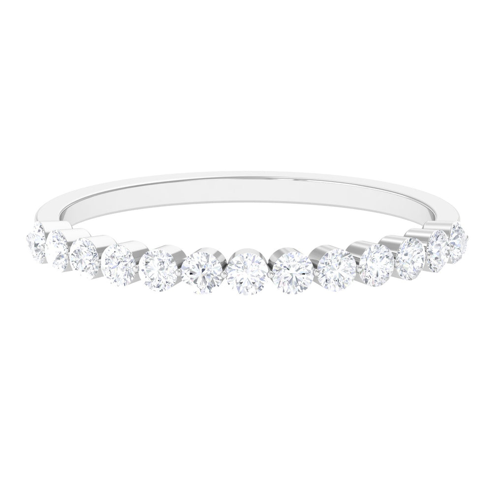 Natural Diamond Half Eternity Stackable Ring Diamond - ( HI-SI ) - Color and Clarity - Rosec Jewels