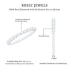 Natural Diamond Half Eternity Stackable Ring Natural - ( HI-SI ) - Rosec Jewels