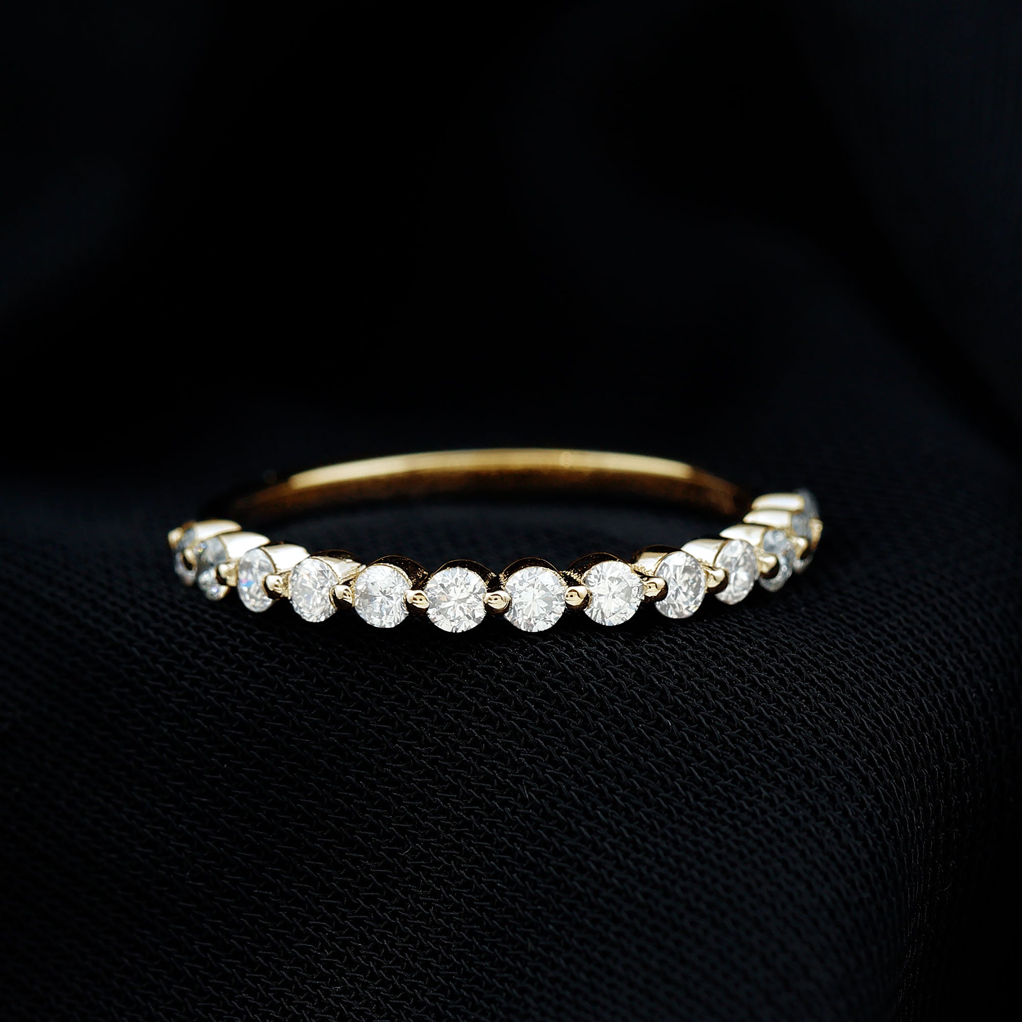 Natural Diamond Half Eternity Stackable Ring Diamond - ( HI-SI ) - Color and Clarity - Rosec Jewels